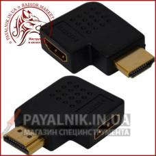 Перехідник HDMI – HDMI кутовий горизонтальний правий (мама – тато) (штекер – гніздо)