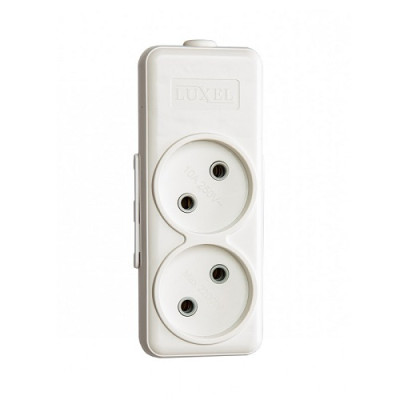 Колодка підвійна без заземлення Luxel Aura 250V 10A (7301)