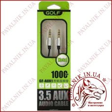 Кабель AUX GOLF mini jack 3.5мм 1.0м чорний (GF-AUX1) Кабель AUX GOLF mini jack 3.5мм 1.0м чорний (GF-AUX1)