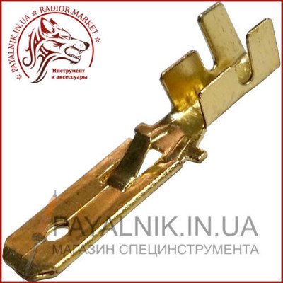 Конектор Takel плоский без ізоляції "тато" DJ611 6.3B 20мм (1-1,5/6,3-0,5) (1шт)