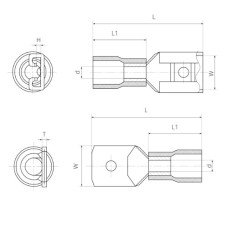 Конектор Takel плоский з ізоляцією "тато" MDD 2-250 (1,5-2,5/6,3-0,8) (1шт)