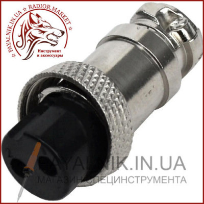 Роз'єм MIC 322, (гніздо), монтажний, 2pin, діаметр - 16мм (1-0401)