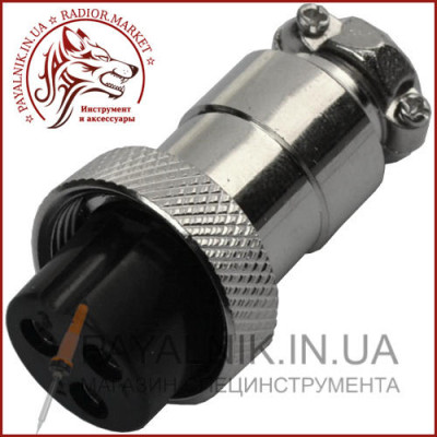 Роз'єм MIC 323, (гніздо), монтажний, 3pin, діаметр - 16мм (1-0405)
