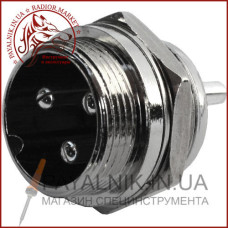 Роз'єм MIC 333, (штекер), монтажний, 3pin, діаметр - 16мм (1-0407)