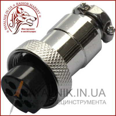 Роз'єм MIC 326, (гніздо), монтажний, 6pin, діаметр - 16мм (1-0417)