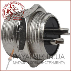 Роз'єм MIC 332, (штекер), монтажний, 2pin, діаметр - 16мм (1-0403)