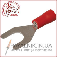 Наконечник Tcom вилковий SV 1.25-4 ізольований 0,5-1,5мм отвір 4,3мм, червоний 1шт. (40-0105)