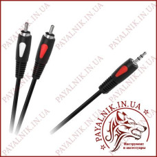 Кабель аудіо mini jack 3.5mm stereo - 2 RCA audio 1.0m Cabletech Eco-Line Польща (KPO4004-1.0)