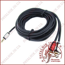 Кабель аудіо mini jack 3.5mm stereo - 2 RCA audio 5.0m Cabletech Basic Edition Польща (KPO3844-5)