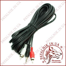 Кабель аудіо mini jack 3.5mm stereo - 2 RCA audio 5.0m Польща (KPO2747-5)