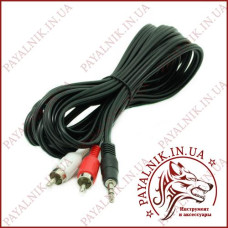 Кабель аудіо mini jack 3.5mm stereo - 2 RCA audio 5.0m Польща (KPO2747-5)