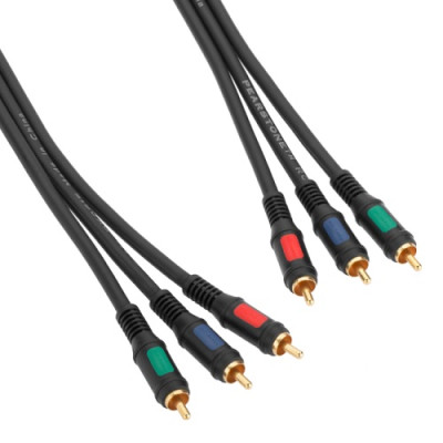 Кабель 3 RCA - 3 RCA 1.8м component coaxial Cabletech Economic коаксіальний Польща (KPO3905-1.8)