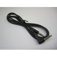 Кабель AUX mini jack 3.5мм 1.0м черный, угловой 4 контакта (без упаковки)