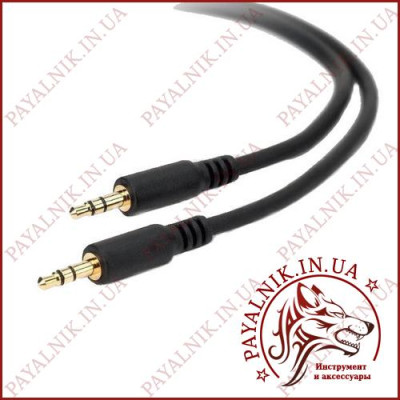 Кабель AUX mini jack 3.5мм 1.5м чорний (стандарт) (З 24)