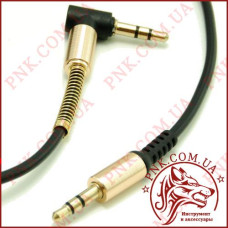 Кабель AUX mini jack 3.5мм 0.5-1.0м спіраль, кручений (стандарт) (тканина в силіконі)