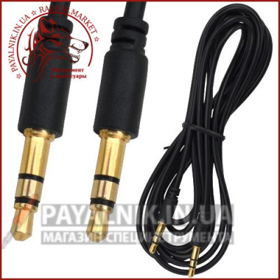 Кабель AUX mini jack 3.5мм 3.0м черный (стандарт)