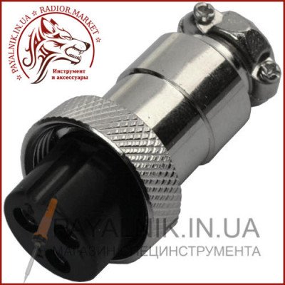 Роз'єм MIC 323, (гніздо), монтажний, 3pin, діаметр - 16мм (1-0405)
