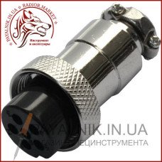 Роз'єм MIC 326, (гніздо), монтажний, 6pin, діаметр - 16мм (1-0417)