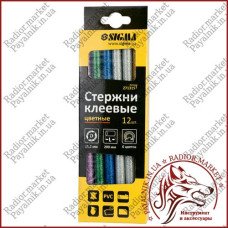 Клейовістрижні Sigma 11мм., 200мм., кольорові 12шт. (2713151)