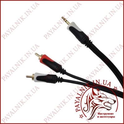 Кабель аудіо mini jack 3.5mm stereo - 2 RCA audio 1.8m Cabletech Basic Edition Польща (KPO3844-1.8)