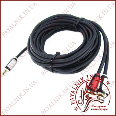 Кабель аудіо mini jack 3.5mm stereo - 2 RCA audio 5.0m Cabletech Basic Edition Польща (KPO3844-5)