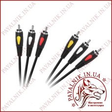 Кабель 3 RCA - 3 RCA 1м Cabletech Eco-Line Польща (KPO4002-1.0)