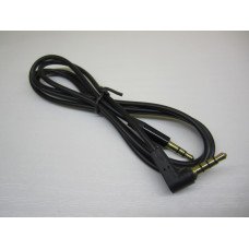 Кабель AUX mini jack 3.5мм 1.0м черный, угловой 4 контакта (без упаковки)