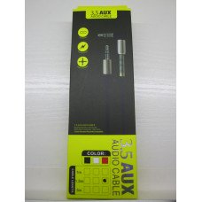 Кабель AUX mini jack 3.5мм 0.4-0.8м угловой с пружиной