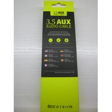 Кабель AUX mini jack 3.5мм 0.4-0.8м угловой с пружиной