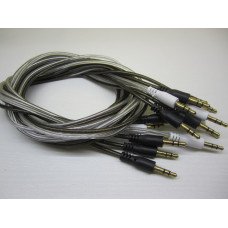 Кабель AUX mini jack 3.5мм 1.0м тканина в силіконі (без пакування)