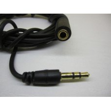 Кабель удлинитель mini jack 3.5мм 3.0м черный (тонкий силикон)
