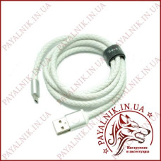 Кабель iMax USB cable Leather micro white