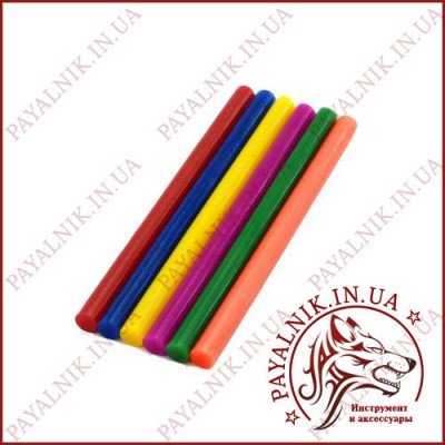 Клейові стрижні 11мм., 200мм., кольорові набір 6шт.