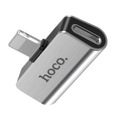 Перехідник для навушників Hoco LS24 Lightning - AUX + CHARGER silver Перехідник для навушників Hoco LS24 Lightning - AUX + CHARGER silver