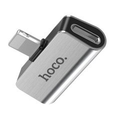 Перехідник для навушників Hoco LS24 Lightning - AUX + CHARGER silver Перехідник для навушників Hoco LS24 Lightning - AUX + CHARGER silver