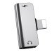 Перехідник для навушників Hoco LS24 Lightning - AUX + CHARGER silver