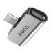 Перехідник для навушників Hoco LS24 Lightning - AUX + CHARGER silver
