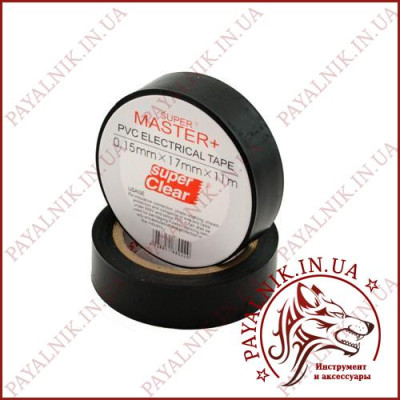 Ізолента Super Master+ 11м., 17мм., 0.15мм. 600V колір в асортименті