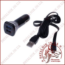 Автомобільний зарядний пристрій LDNIO 2 USB 2.1A із кабелем Micro usb (DL-219)