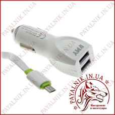 Автомобільне зарядне EMY 2 USB 2.4A із кабелем Micro usb (MY-112)