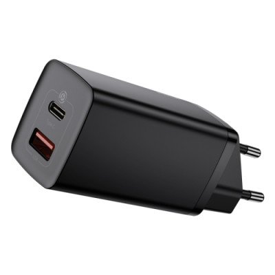 Зарядний Baseus GaN2 Lite Quick Charger C+U 65W EU Black (CCGAN2L-B01)