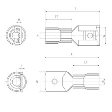 Конектор Takel плоский з ізоляцією "мама" FDD 2-250 (1,5-2,5/6,3-0,8) (100шт)