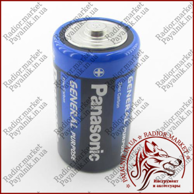 Батарейка Panasonic General purpose 1.5v R20 (R20BER/2P) D сольова (zinc carbon)