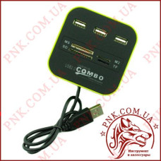Концентратор USB HUB 3 порти + картридер (SD, MS, M2, TF, Micro SD) v2.0 Combo (SY-H227) Концентратор USB HUB 3 порти + картридер (SD, MS, M2, TF, Micro SD) v2.0 Combo (SY-H227)