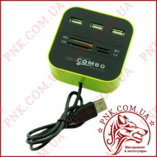 Концентратор USB HUB 3 порти + картридер (SD, MS, M2, TF, Micro SD) v2.0 Combo (SY-H227) Концентратор USB HUB 3 порти + картридер (SD, MS, M2, TF, Micro SD) v2.0 Combo (SY-H227)