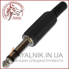 Штекер 6,3мм стерео пластиковий корпус (1-0051S)