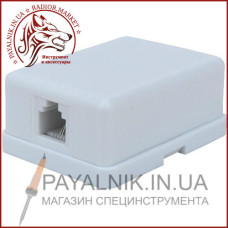 Телефонна розетка х1 (6Р4С) зовнішня з липучкою