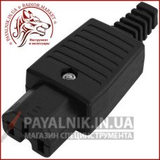 Гніздо мережеве 3pin, під шнур, мідь, корпус пластик (1-0152-1)