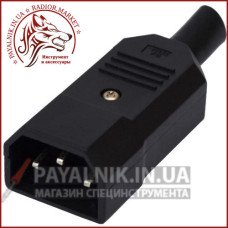 Штекер мережевий 3pin, під шнур, корпус пластик (1-0151) Штекер мережевий 3pin, під шнур, корпус пластик (1-0151)
