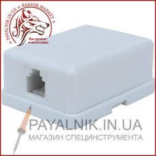 Телефонна розетка х1 (6Р4С) зовнішня з липучкою Телефонна розетка х1 (6Р4С) зовнішня з липучкою